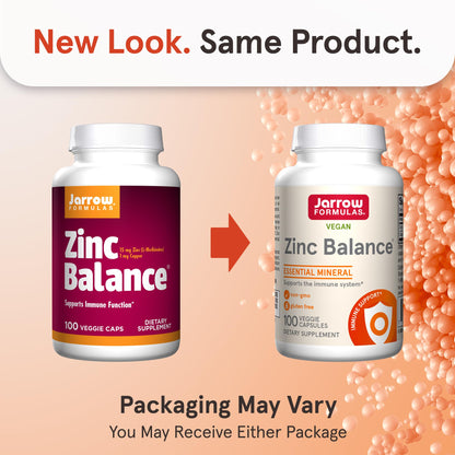 Jarrow Formulas Zinc Balance 15 mg - 100 Servings (Veggie Caps) - Zinc with Copper - Essential Minerals for Immune System Support - Immune Support Supplement - Gluten Free Copper Supplement, Vegan - Maple Wellness Supplements