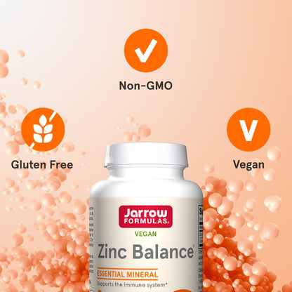 Jarrow Formulas Zinc Balance 15 mg - 100 Servings (Veggie Caps) - Zinc with Copper - Essential Minerals for Immune System Support - Immune Support Supplement - Gluten Free Copper Supplement, Vegan - Maple Wellness Supplements