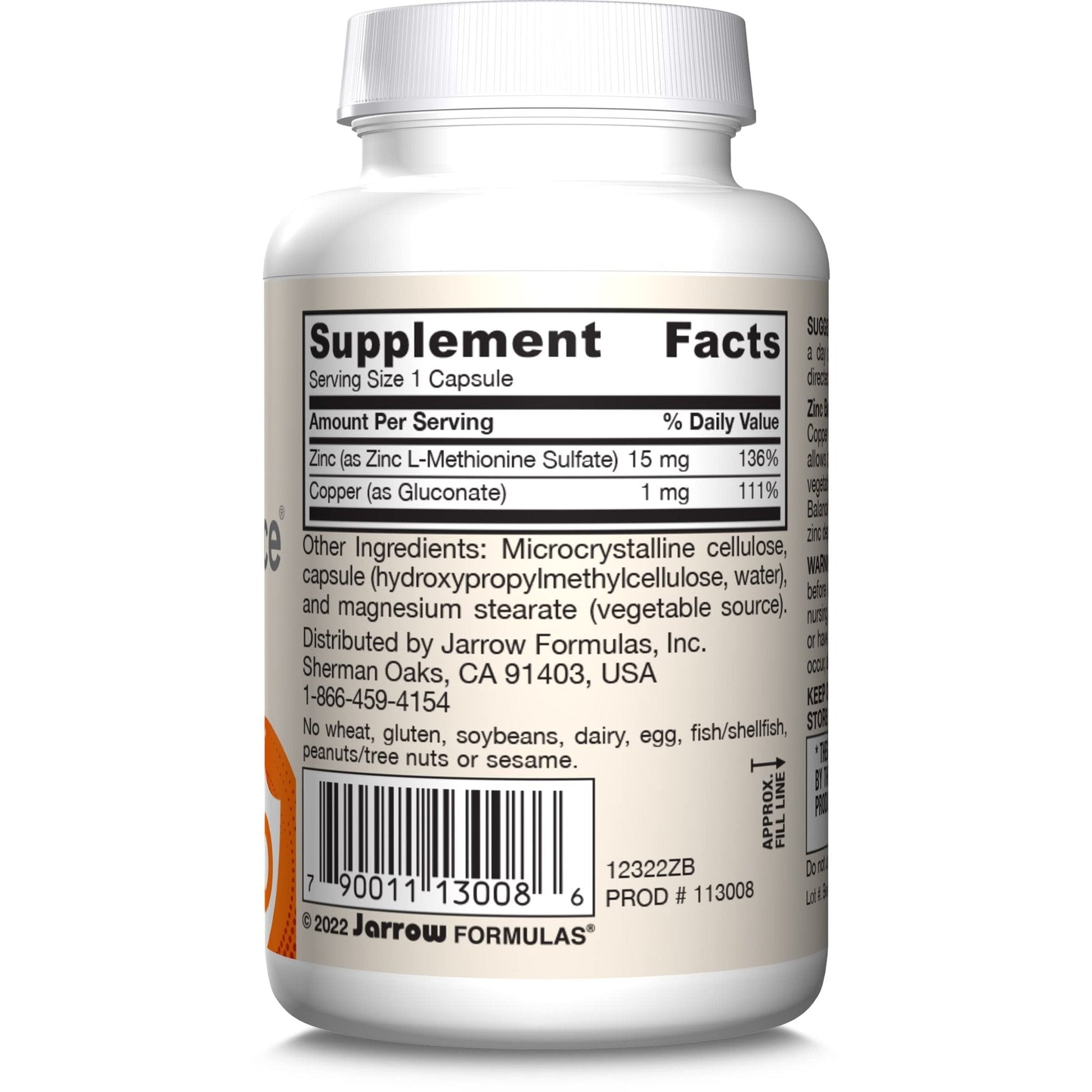 Jarrow Formulas Zinc Balance 15 mg - 100 Servings (Veggie Caps) - Zinc with Copper - Essential Minerals for Immune System Support - Immune Support Supplement - Gluten Free Copper Supplement, Vegan - Maple Wellness Supplements