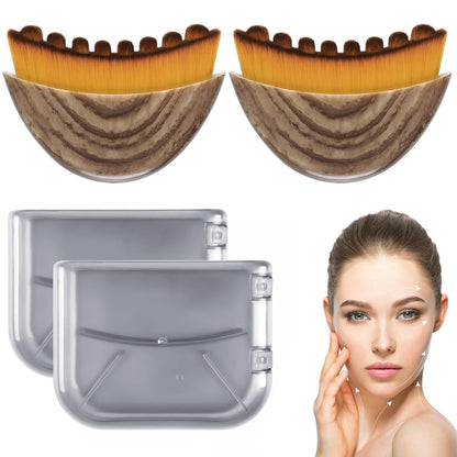 JBSZTH 2-Pack Lymphatic Contour Face Brush, Lymphatic Drainage & Contour Face Massage Brush Set for Gua Sha, Puffiness Reduction, Glowing Skin, Gentle Daily Facial and Body Massage Tool - Maple Wellness Supplements