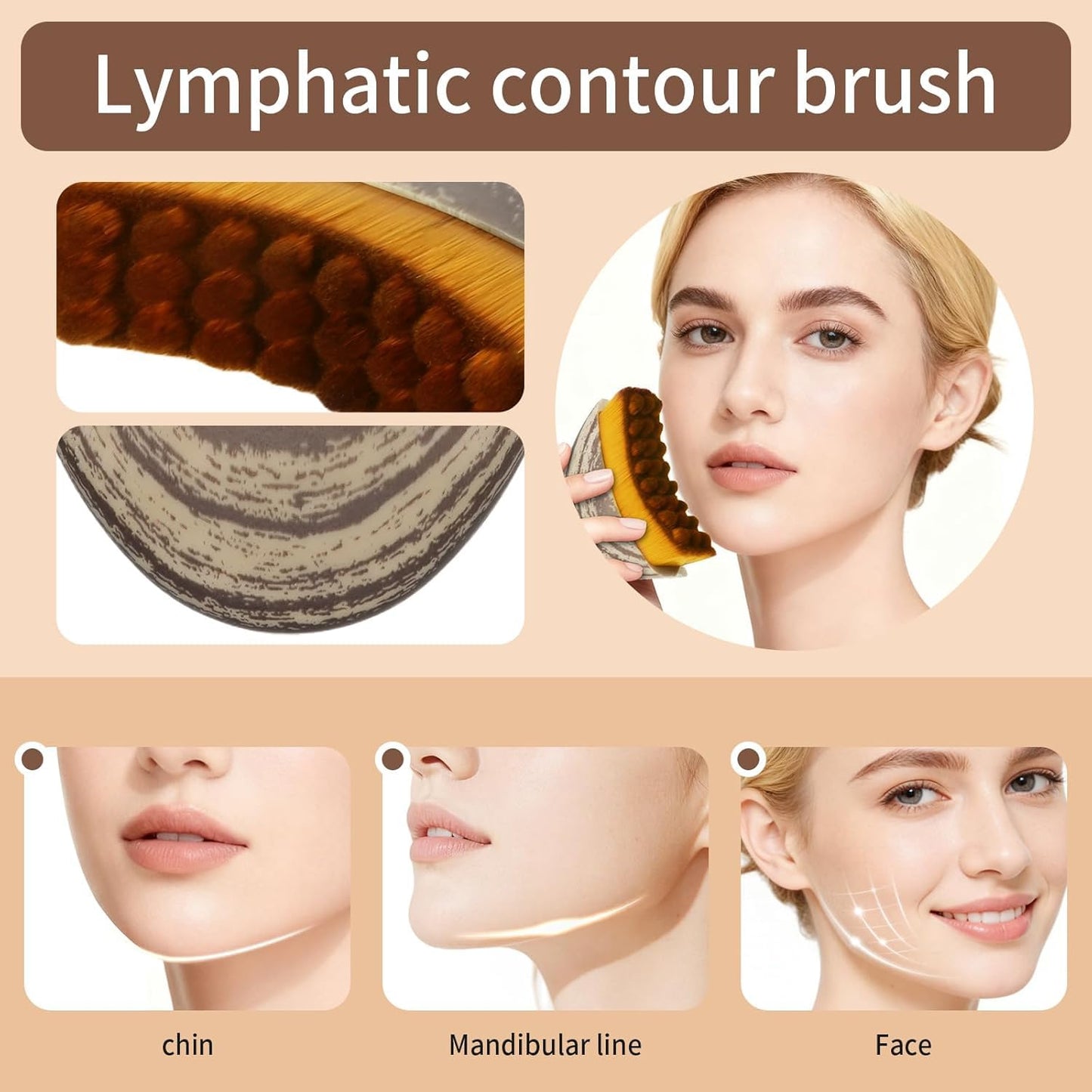JBSZTH 2-Pack Lymphatic Contour Face Brush, Lymphatic Drainage & Contour Face Massage Brush Set for Gua Sha, Puffiness Reduction, Glowing Skin, Gentle Daily Facial and Body Massage Tool - Maple Wellness Supplements