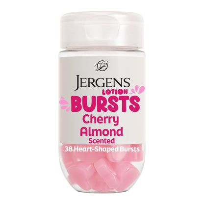 Jergens Cherry Almond Lotion Bursts, Squishy Heart-Shaped Moisturizer Bursts, Lotion Gifts for Teens, 38 Ct - Maple Wellness Supplements