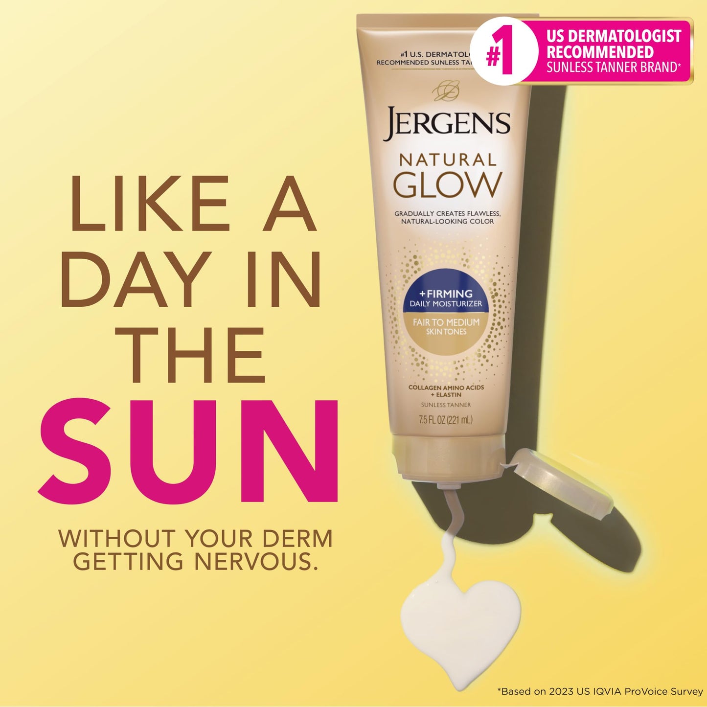 Jergens Natural Glow +Firming Self Tanner Body Lotion, Fair to Medium Skin Tone, Sunless Tanning Moisturizer - Maple Wellness Supplements