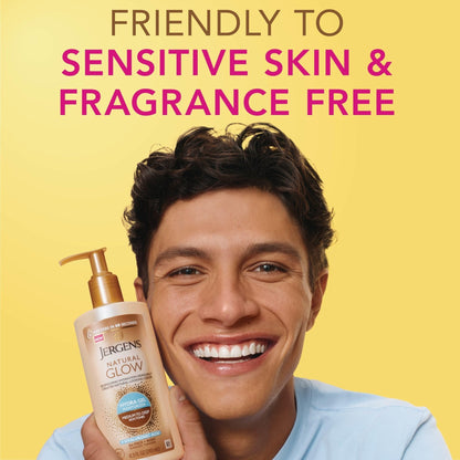 Jergens Natural Glow Hydra Gel Moisturizer, Hyaluronic Acid Tanning Lotion, Hydrating Tanning Gel, Fragrance-Free Self Tanner - Maple Wellness Supplements
