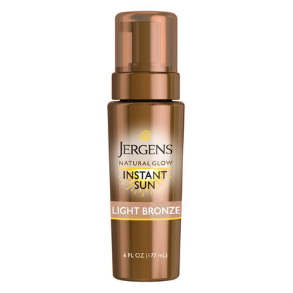 Jergens Natural Glow Instant Sun Body Mousse, Self Tanner for Light Bronze Tan, Sunless Tanning Body Bronzer - Maple Wellness Supplements