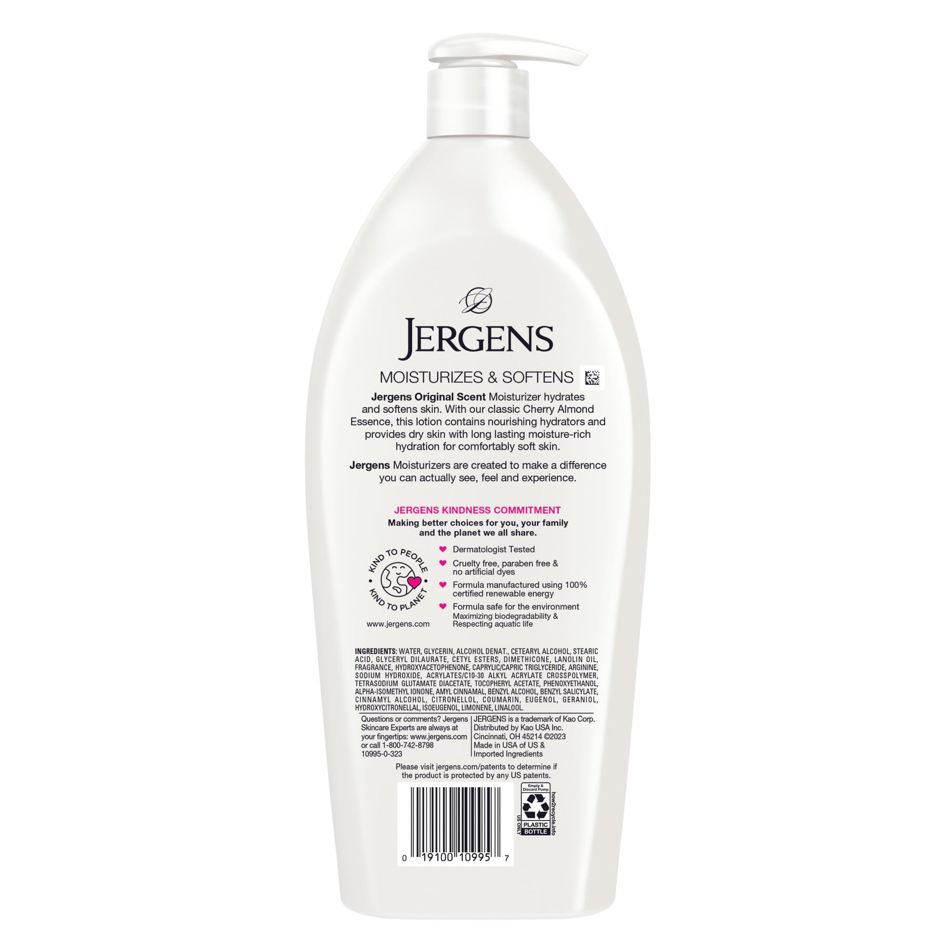 Jergens Original Scent Dry Skin Body Lotion, Hand and Body Moisturizer, Cherry Almond Essence - Maple Wellness Supplements