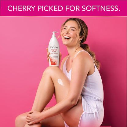 Jergens Original Scent Dry Skin Body Lotion, Hand and Body Moisturizer, Cherry Almond Essence - Maple Wellness Supplements