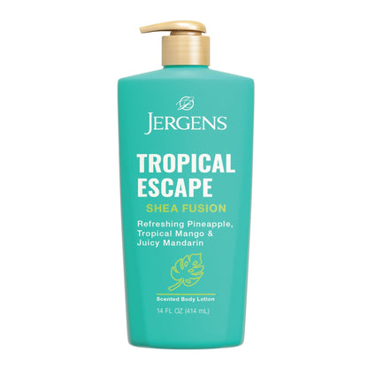 Jergens Shea Fusion Tropical Escape Body Lotion, Moisturizer with Shea Butter & Vitamin E, 14 Fl Oz - Maple Wellness Supplements