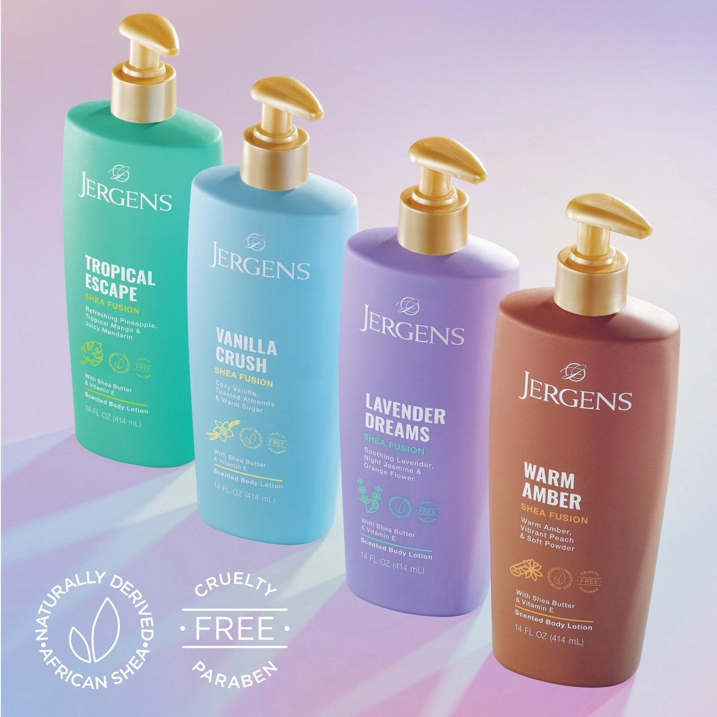 Jergens Shea Fusion Tropical Escape Body Lotion, Moisturizer with Shea Butter & Vitamin E, 14 Fl Oz - Maple Wellness Supplements