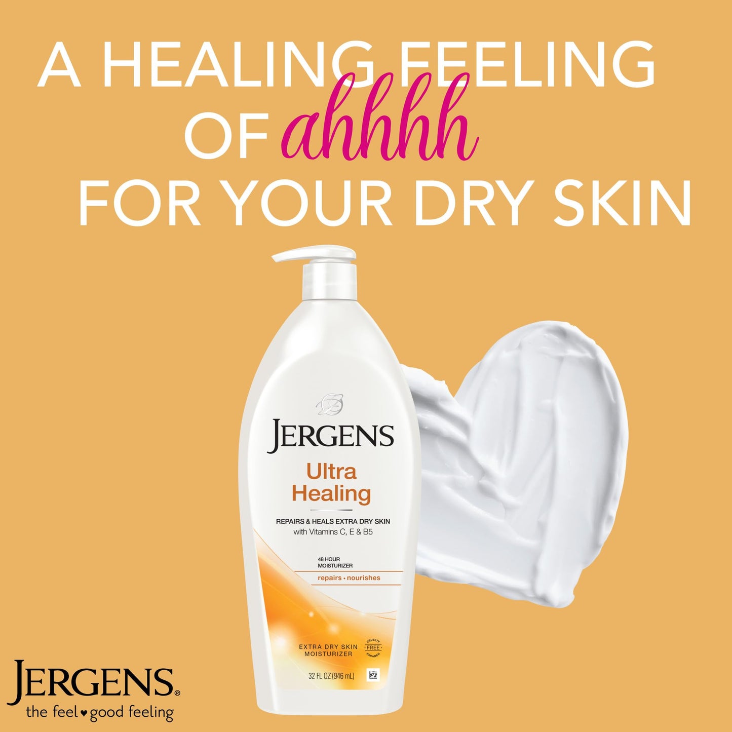 Jergens Ultra Healing Dry Skin Lotion, Hand and Body Moisturizer for Quick Absorption into Extra Dry Skin with Hydralucence Blend - Maple Wellness Supplements