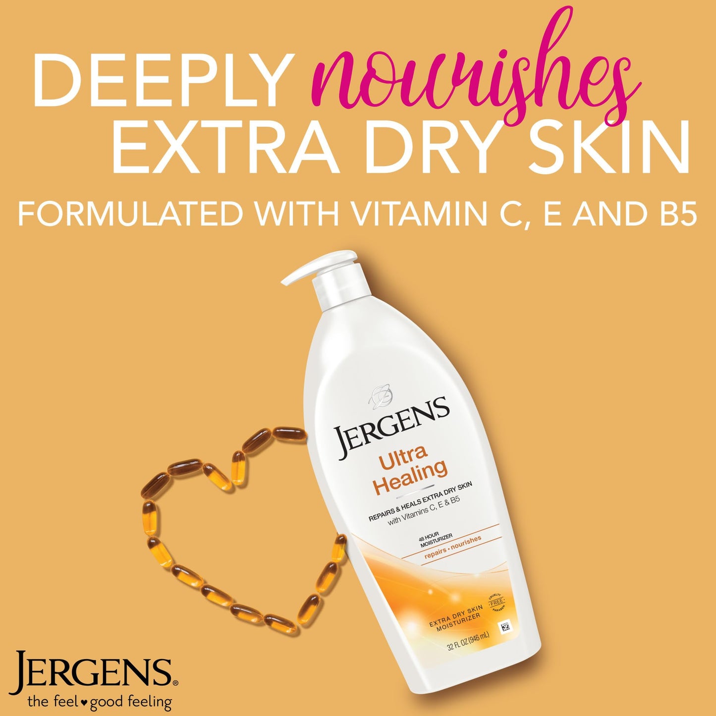 Jergens Ultra Healing Dry Skin Lotion, Hand and Body Moisturizer for Quick Absorption into Extra Dry Skin with Hydralucence Blend - Maple Wellness Supplements