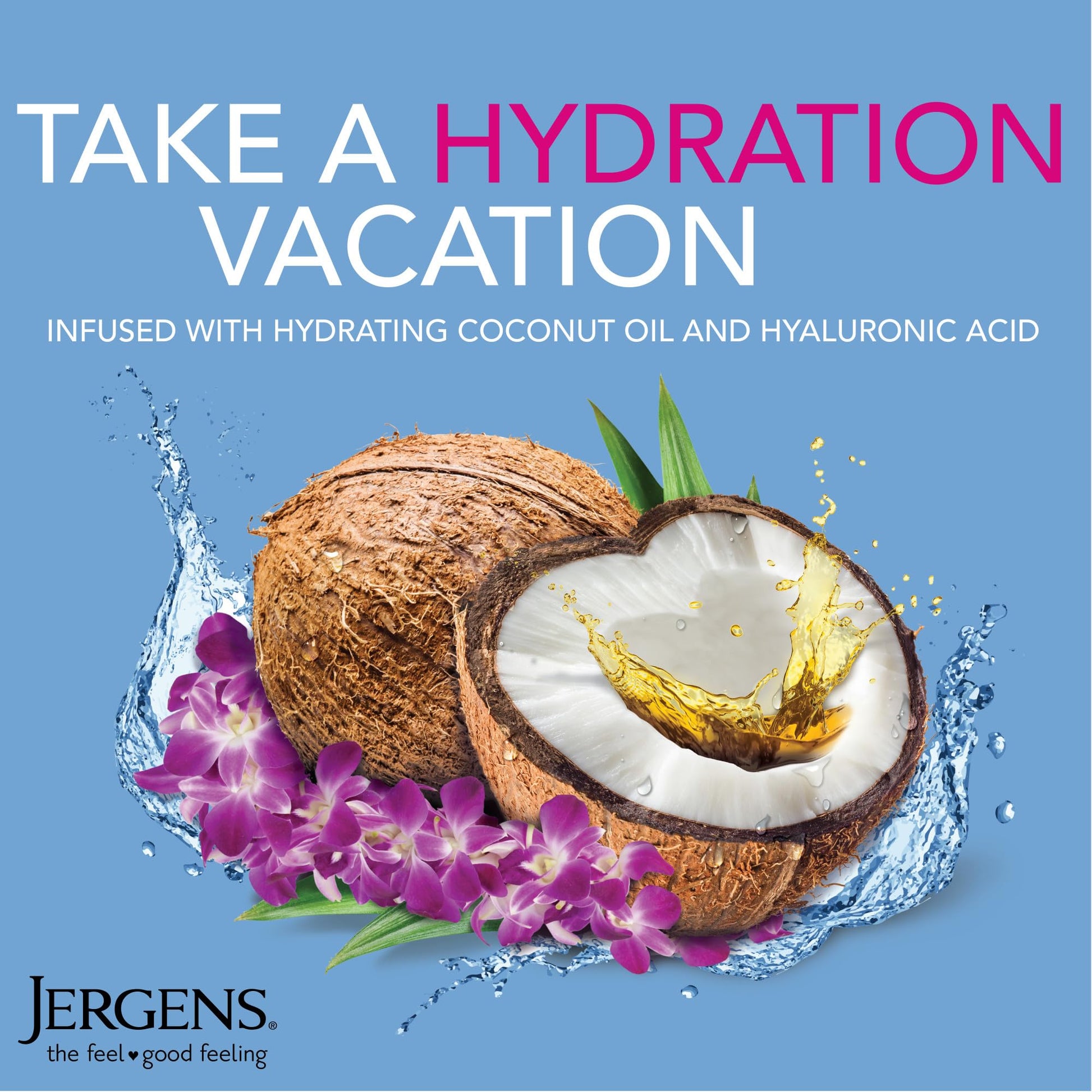 Jergens Wet Skin Body Lotion with Coconut Oil, In Shower Lotion for Dry Skin, Fast-Absorbing, Non-Sticky, Dermatologist Tested, 10 Ounce - Maple Wellness Supplements