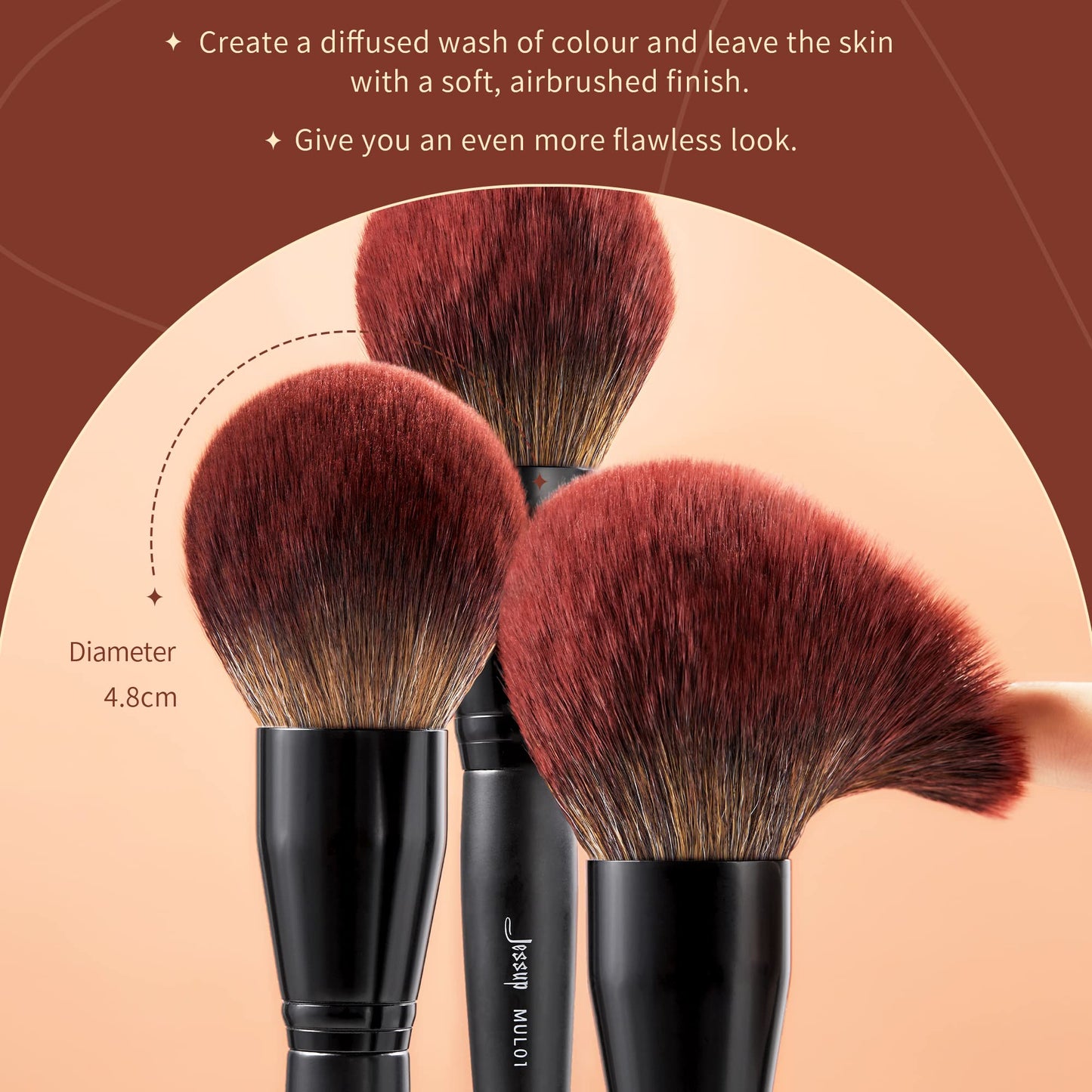 Jessup Powder Makeup Brush, Large Finishing Mineral Powder Brush for Full Face, Body Makeup, Vegan Flawlessly Face Brush for Powder, Blush & Bronzer MUL01 - Maple Wellness Supplements