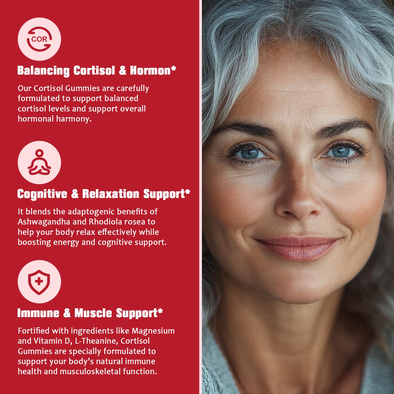 JIANKYTZ Cortisol Gummies for Women with Ashwagandha, Rhodiola Rosea, L-Theanine, Magnesium, Vitamin D3 for Zzz Support, Balanced Cortisol, Vegan, 60 Gummies - Maple Wellness Supplements