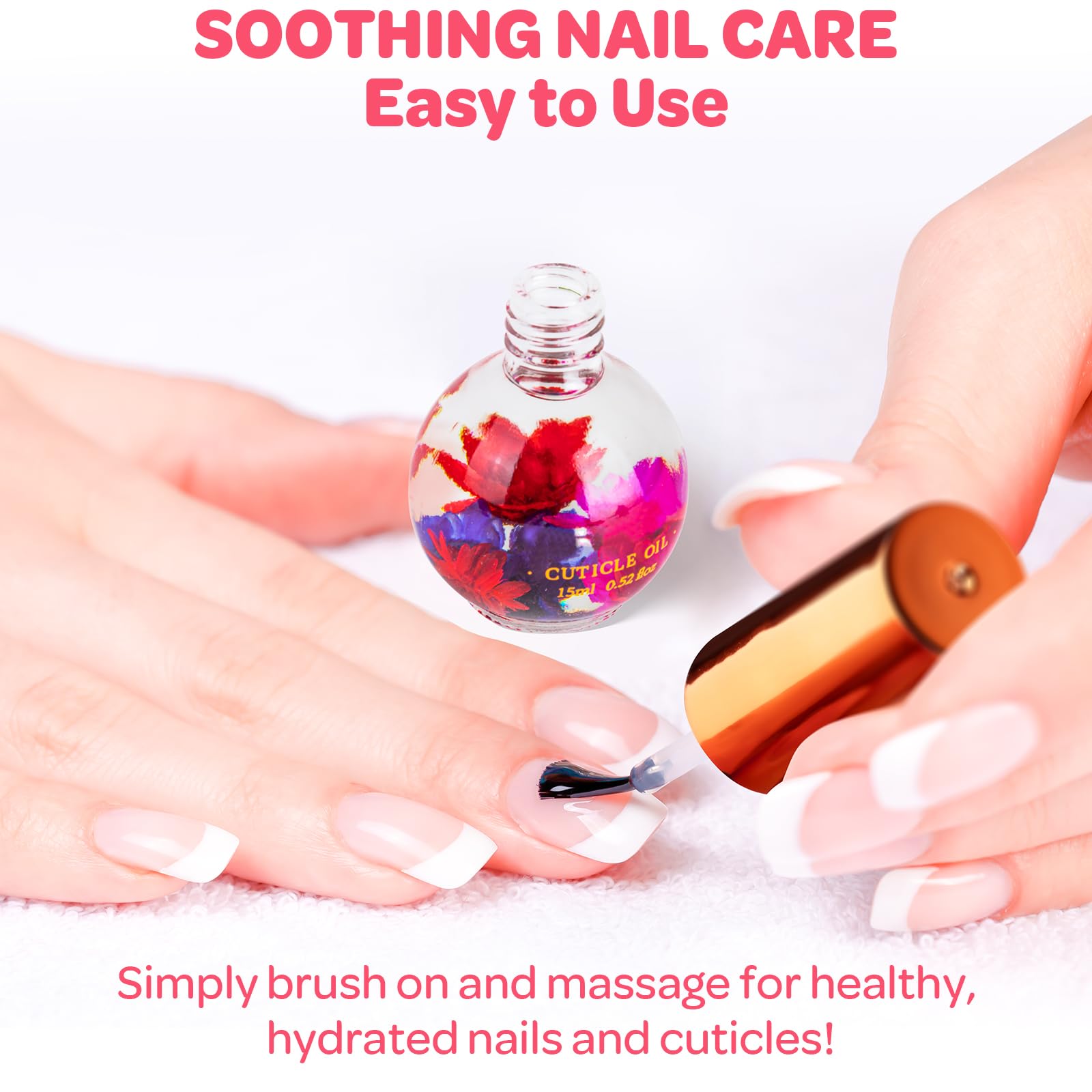 JIASHENG Cuticle Oil, Scented Cuticle Nail Oil Infused with Real Flowers, Hydrates, Moisturizes, Strengthens, Repairs - Maple Wellness Supplements