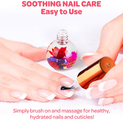 JIASHENG Cuticle Oil, Scented Cuticle Nail Oil Infused with Real Flowers, Hydrates, Moisturizes, Strengthens, Repairs - Maple Wellness Supplements