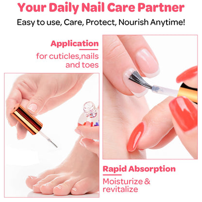 JIASHENG Cuticle Oil, Scented Cuticle Nail Oil Infused with Real Flowers, Hydrates, Moisturizes, Strengthens, Repairs - Maple Wellness Supplements
