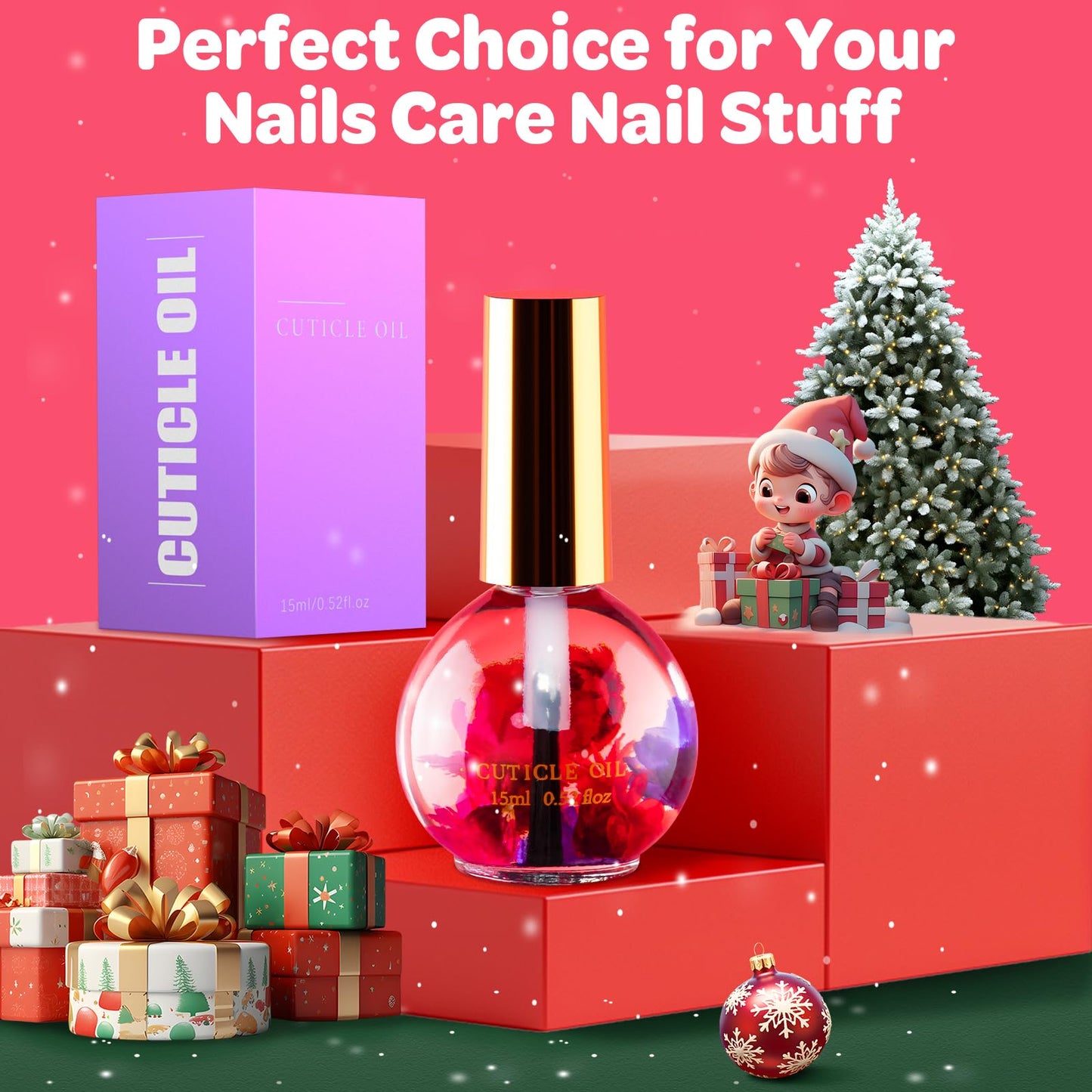 JIASHENG Cuticle Oil, Scented Cuticle Nail Oil Infused with Real Flowers, Hydrates, Moisturizes, Strengthens, Repairs - Maple Wellness Supplements