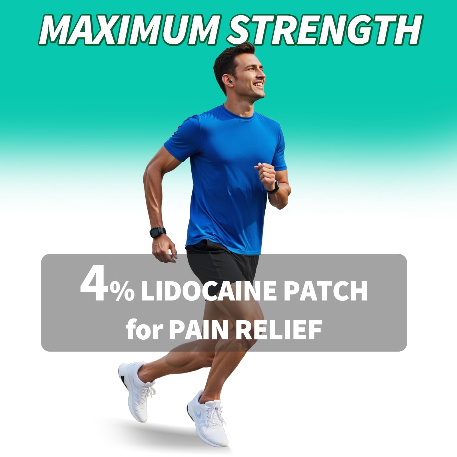 JIATUHAN 4% Lidocaine Pain Relief Patches – Maximum Strength for Back, Neck, Joint & Muscle Pain – Long-Lasting & Flexible – 15 Patches - Maple Wellness Supplements