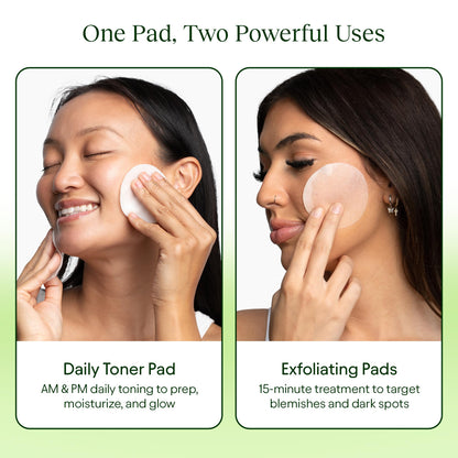 JiYu Toning Polish Pads - Korean Skincare for Dark Spots, Wrinkles & Dull Skin - Hydrating Facial - Maple Wellness Supplements