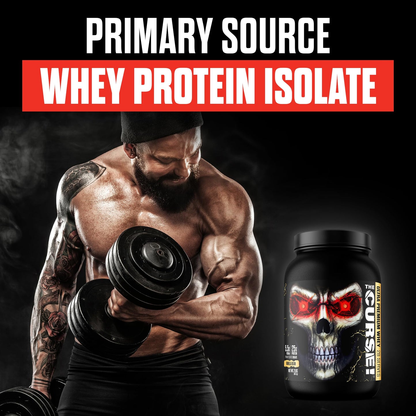 JNX SPORTS The Curse! Ultra Premium Whey Protein Powder Vanilla Bean 2lb | 25g Protein - Maple Wellness Supplements