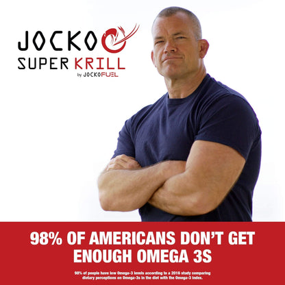 Jocko Fuel Antarctic Krill Oil Omega 3 Fatty Acid Supplements DHA & EPA - 1000mg Softgels - Supports Joints, Mobility - Maple Wellness Supplements