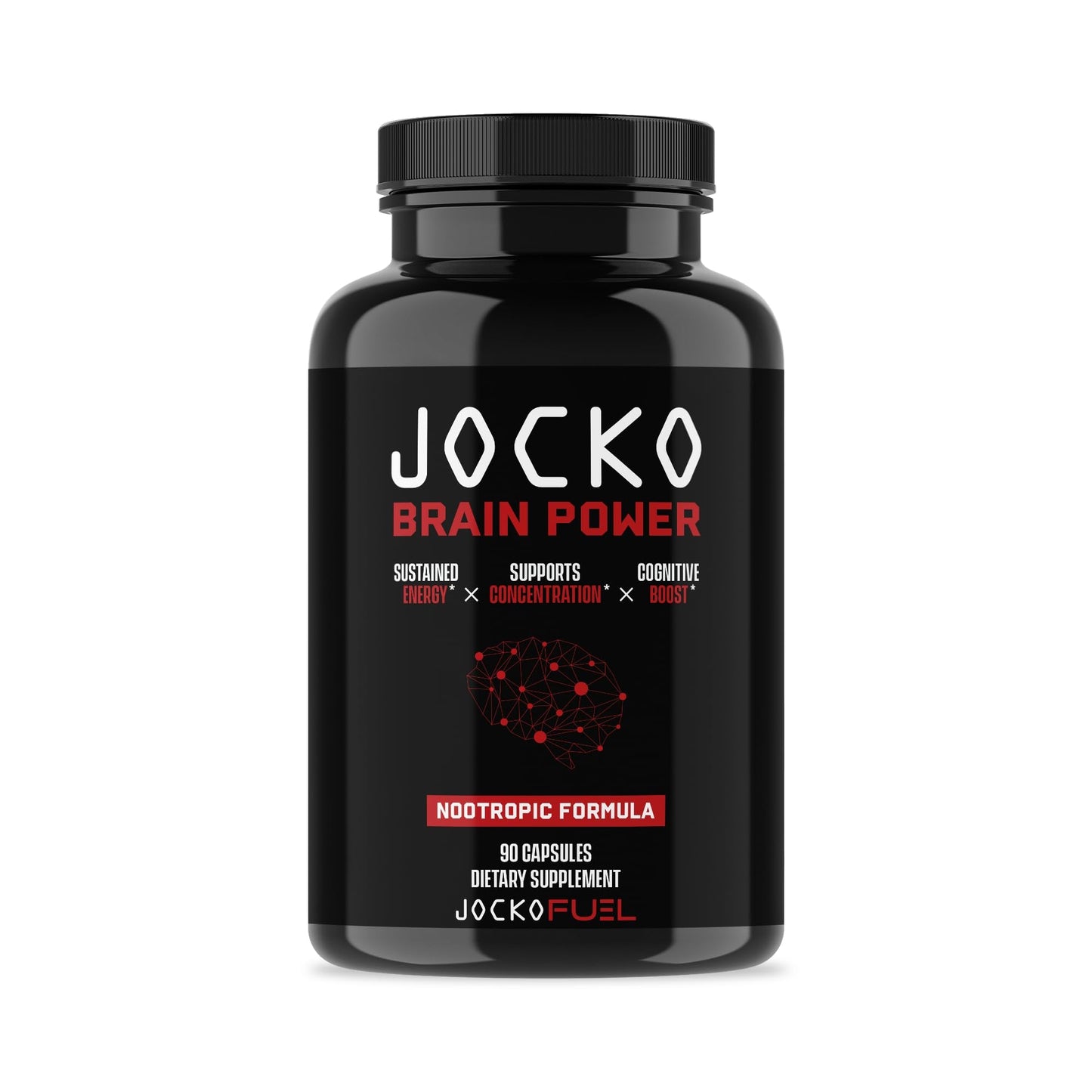 Jocko Fuel Brain Power - Nootropic Dietary Supplements for Memory & Focus wiht L Theanine, L Carnitine- Energy & Focus Supplement (90 Capsules) - Maple Wellness Supplements