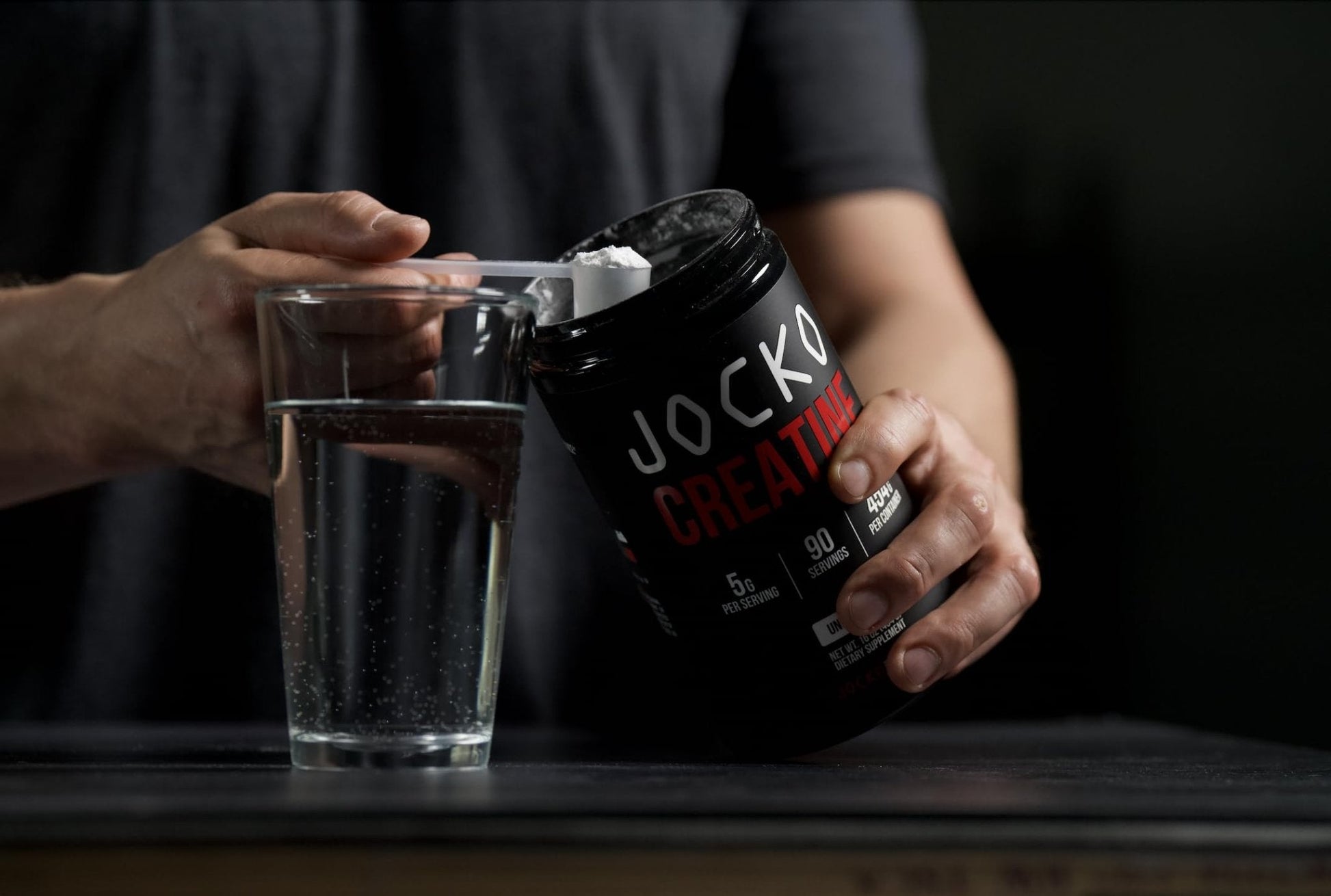 Jocko Fuel Creatine Monohydrate Powder - Creatine for Men & Women, Supplement for Athletic Performance & Muscle Health, 90 Servings 16 oz (Unflavored) (16 OZ JAR) - Maple Wellness Supplements
