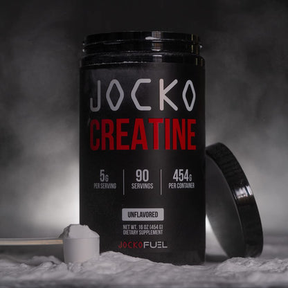 Jocko Fuel Creatine Monohydrate Powder - Creatine for Men & Women, Supplement for Athletic Performance & Muscle Health, 90 Servings 16 oz (Unflavored) (16 OZ JAR) - Maple Wellness Supplements
