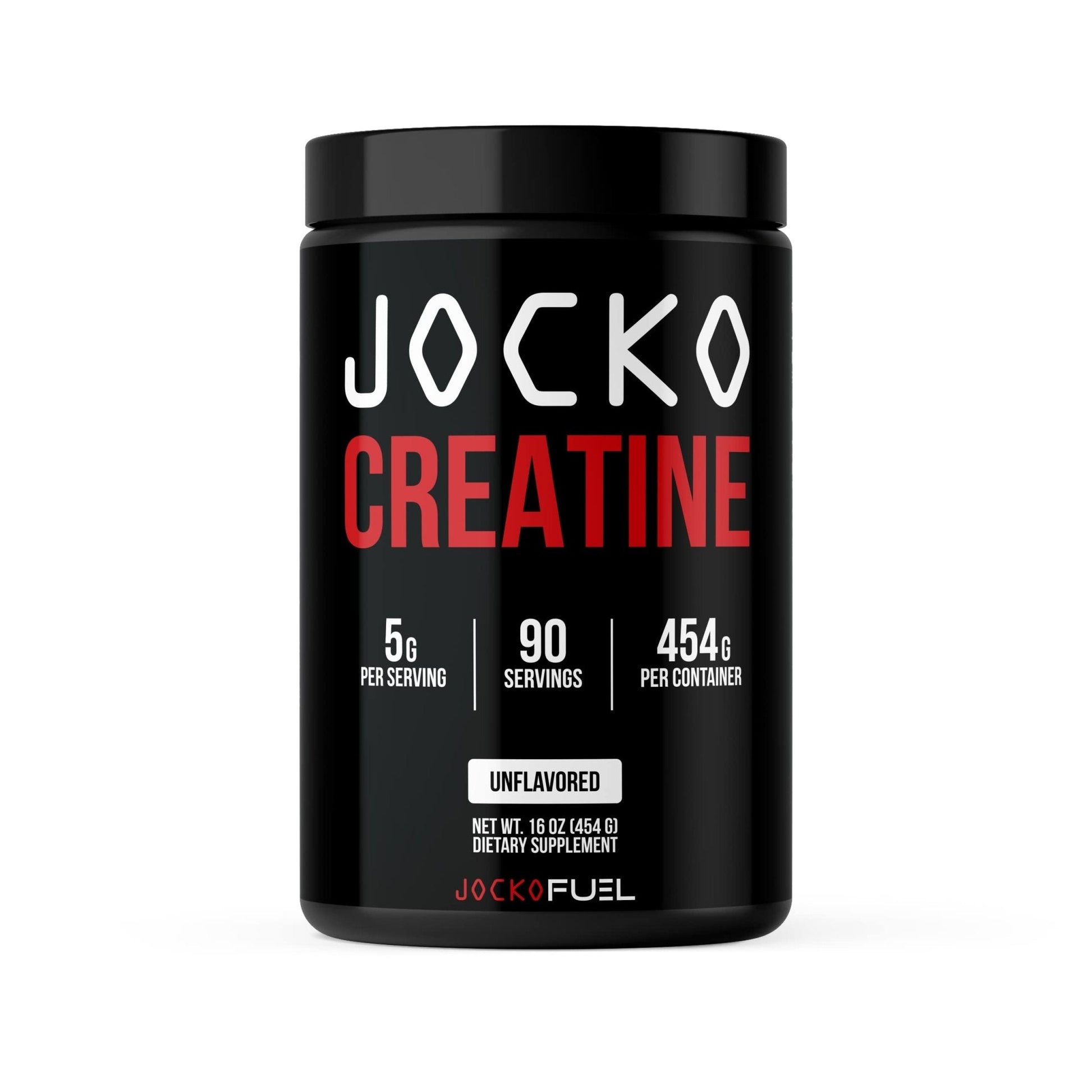 Jocko Fuel Creatine Monohydrate Powder - Creatine for Men & Women, Supplement for Athletic Performance & Muscle Health, 90 Servings 16 oz (Unflavored) (16 OZ JAR) - Maple Wellness Supplements