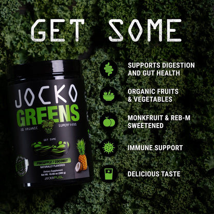 Jocko Fuel Daily Greens Powder - Premium Organic Greens Superfood Powder for Gut Health, Digestion, Bloating, Immune Support with Spirulina, Chlorella, - Maple Wellness Supplements