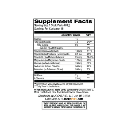 Jocko Fuel Hydrate Electrolytes Powder Packets Low Sugar - Hydration Amplifier Packets for Recovery, Dehydration, & Exercise - with Vitamins B6, B12 & C - Maple Wellness Supplements