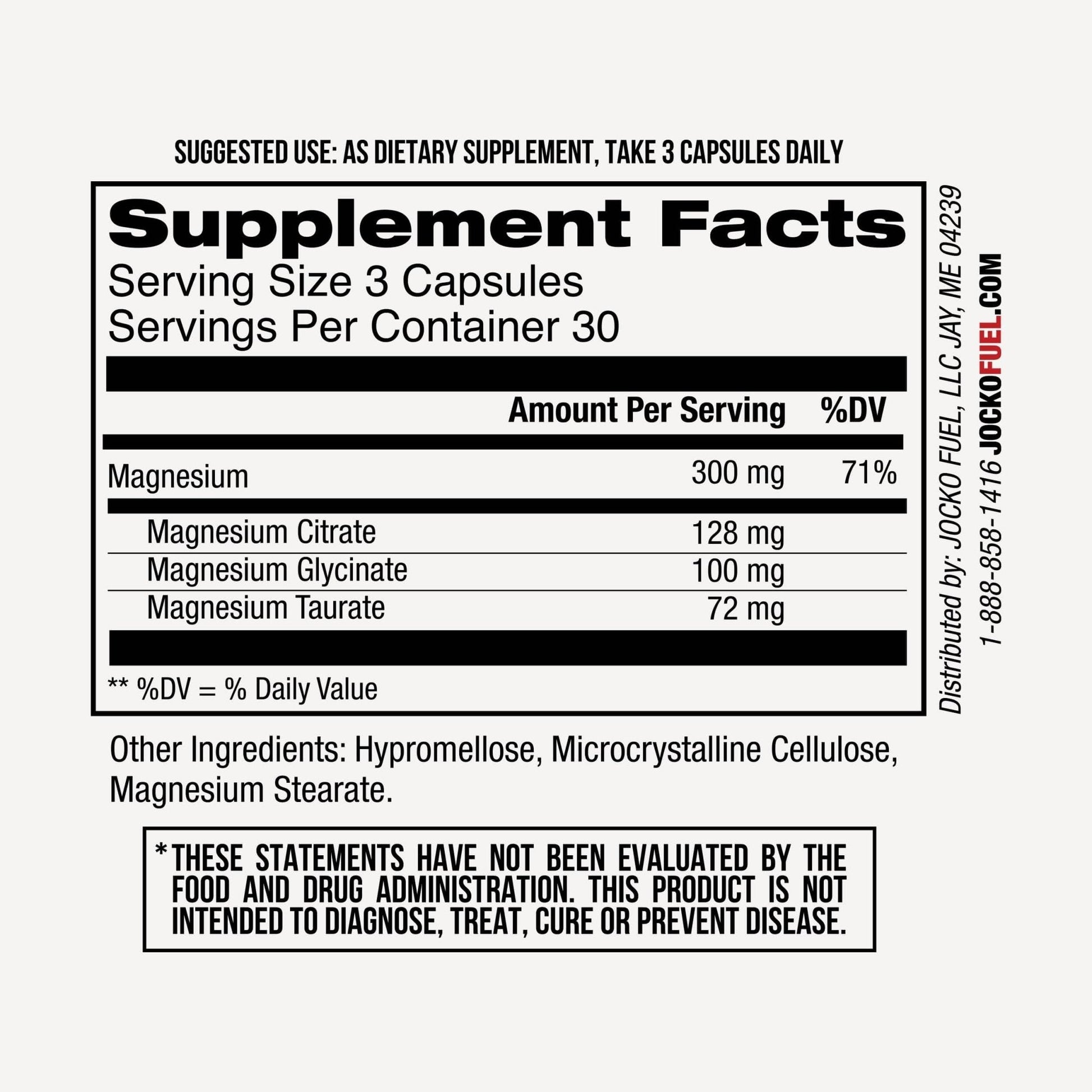 Jocko Fuel Magnesium Complex Supplement - Magnesium Glycinate, Citrate, & Taurate Capsules Dietary Supplement for Muscle Recovery & Relaxation, Heart, Nerve, Bone Support, & Sleep 30-Day Supply - Maple Wellness Supplements