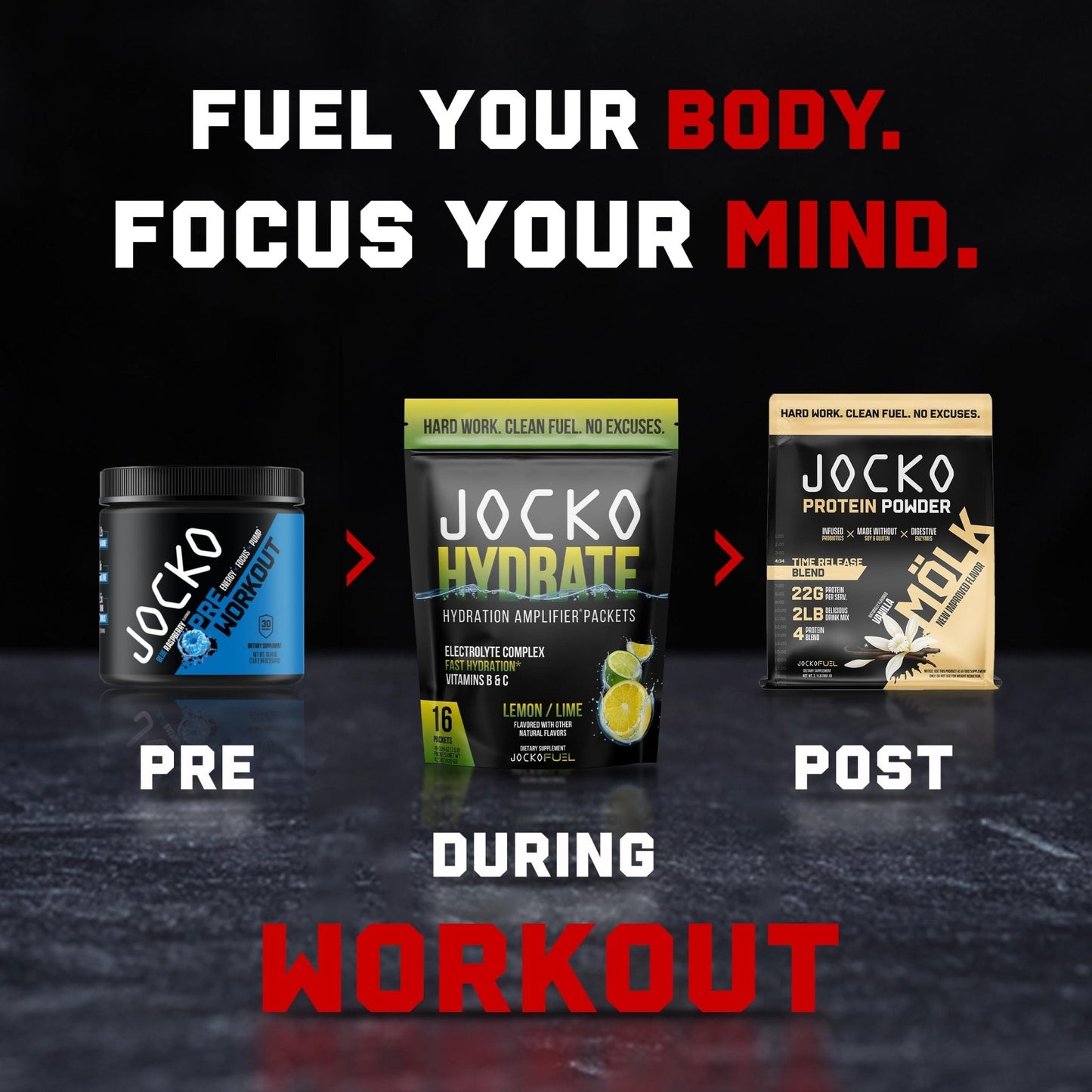 Jocko Fuel Packets Low Sugar - Hydration Amplifier Packets for Recovery, Dehydration, & Exercise - with Vitamins B6, B12 & C (16 Packets) Lemon Lime - Maple Wellness Supplements