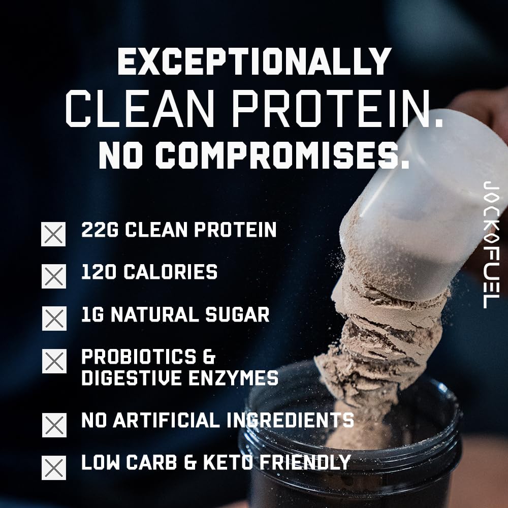 Jocko Fuel Whey Protein Powder, Vanilla Milkshake, 22g Protein, Digestive Enzymes + Probiotic Blend, No Sugar Added, with Essential Amino Acids + Electrolyte Minerals, 28 Servings - Maple Wellness Supplements
