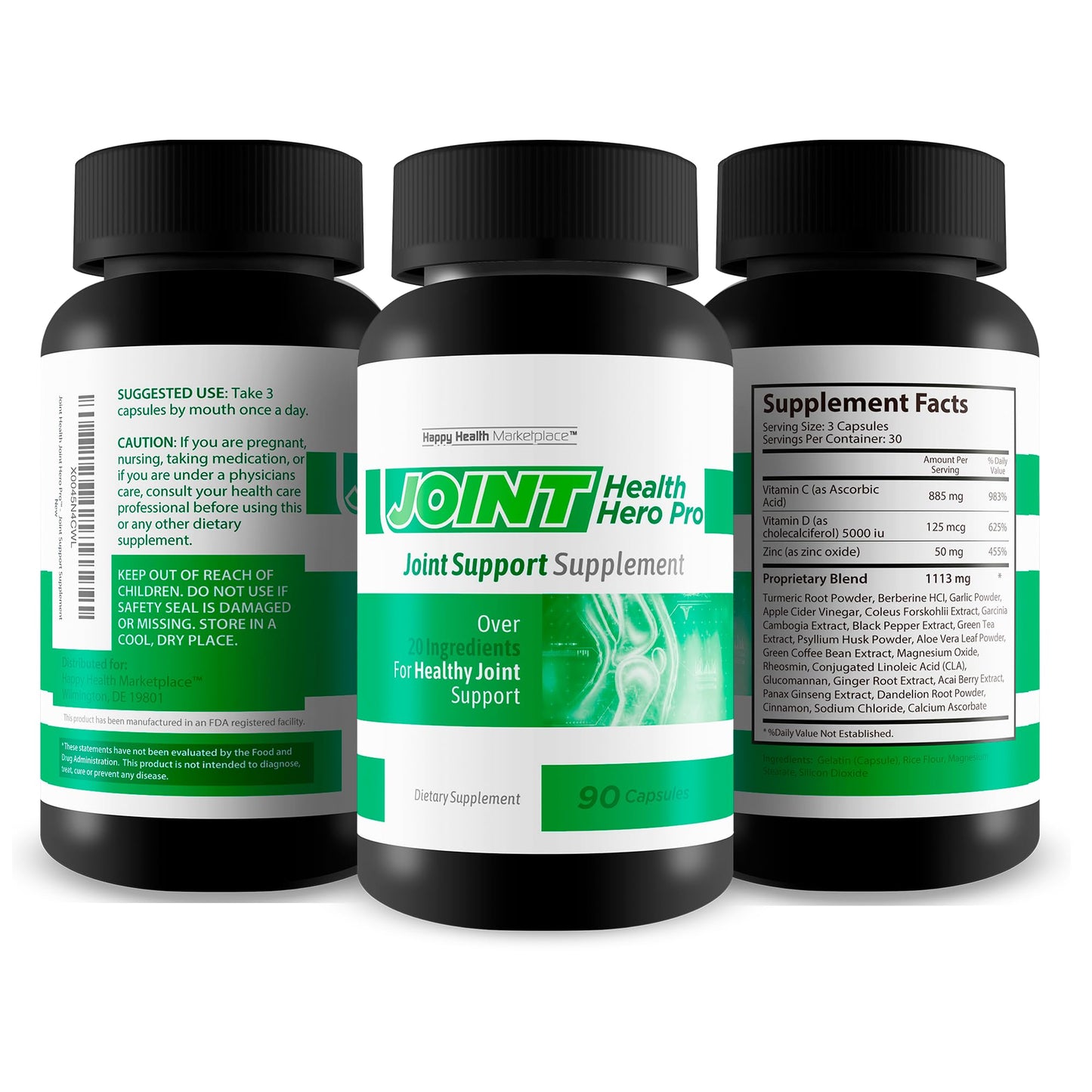 Joint Health Hero Pro - Our Best Joint & Bone Support Supplement - Turmeric - Vitamin D - Vitamin C - for Knees, Hips, Hands, Feet, Back, Neck, and More - Our Best Vitamin D Formula - Maple Wellness Supplements