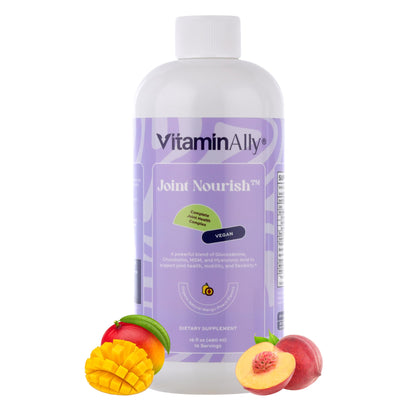 Joint Nourish – 100% Vegan Liquid Joint Supplement | Vegan Glucosamine, Chondroitin, MSM, Hyaluronic Acid & Vitamin C | Mango-Peach | Supports Joint Mobility, Cartilage & Skin | Sugar-Free,16 Servings - Maple Wellness Supplements