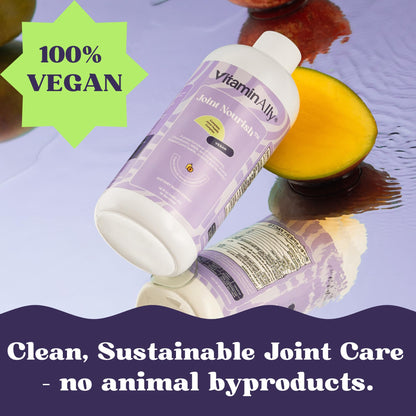 Joint Nourish – 100% Vegan Liquid Joint Supplement | Vegan Glucosamine, Chondroitin, MSM, Hyaluronic Acid & Vitamin C | Mango-Peach | Supports Joint Mobility, Cartilage & Skin | Sugar-Free,16 Servings - Maple Wellness Supplements