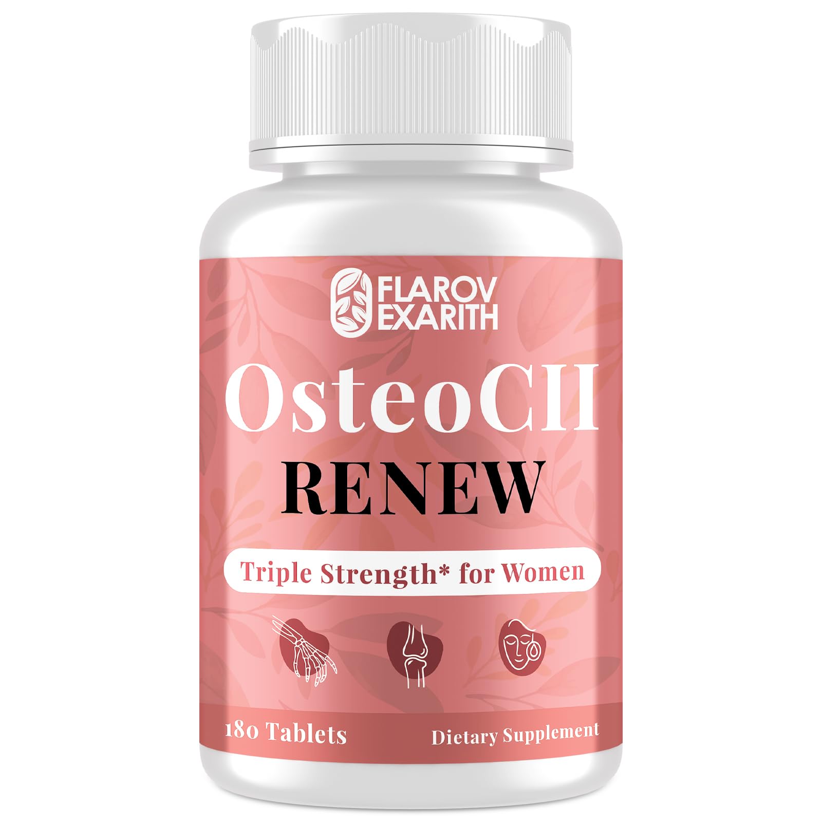 Joint Supplements for Women OsteoCII Renew Triple Strength – Advanced Joint, Bone & Skin Formula – Collagen, Glucosamine, Chondroitin, Calcium, MK-7, Vitamin D3, Hyaluronic Acid, 180 Tablets - Maple Wellness Supplements