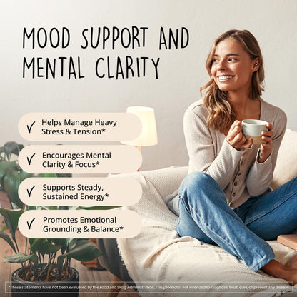 Joy-Filled Mood Support Supplement - 7 Herb Complex + St. Johns Wort | Stress Relief – Helps Calm The Mind & Body | 100% Plant-Based Happy Pills - Maple Wellness Supplements