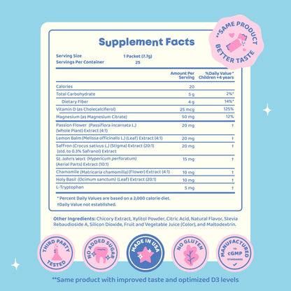 JoySpring Mood Magic for Kids – Natural Mood Support Pixie Sticks Candy with Saffron Extract, Magnesium Citrate & Vitamin D3 - Maple Wellness Supplements