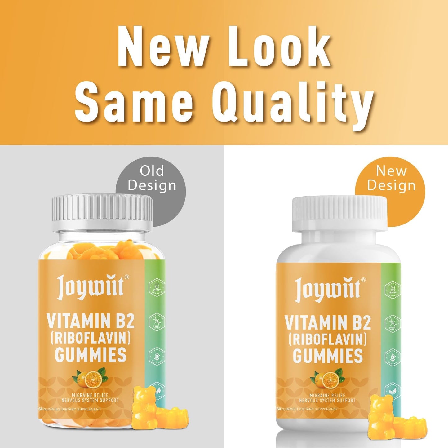 Joywiit Vitamin B2 Gummies | Riboflavin 400mg | B2 Vitamin 400mg Chewable for Adults and Kids, Migraine Relief & Energy and Nervous System Support - Maple Wellness Supplements