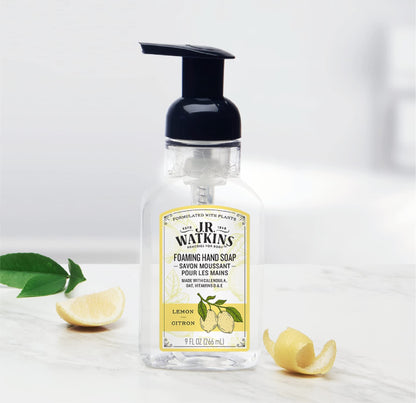 J.R. Watkins Foaming Hand Soap with Pump Dispenser, Moisturizing Foam Hand Wash, Alcohol-Free, Cruelty-Free, Citron, 9 fl oz, 3 Pack - Maple Wellness Supplements