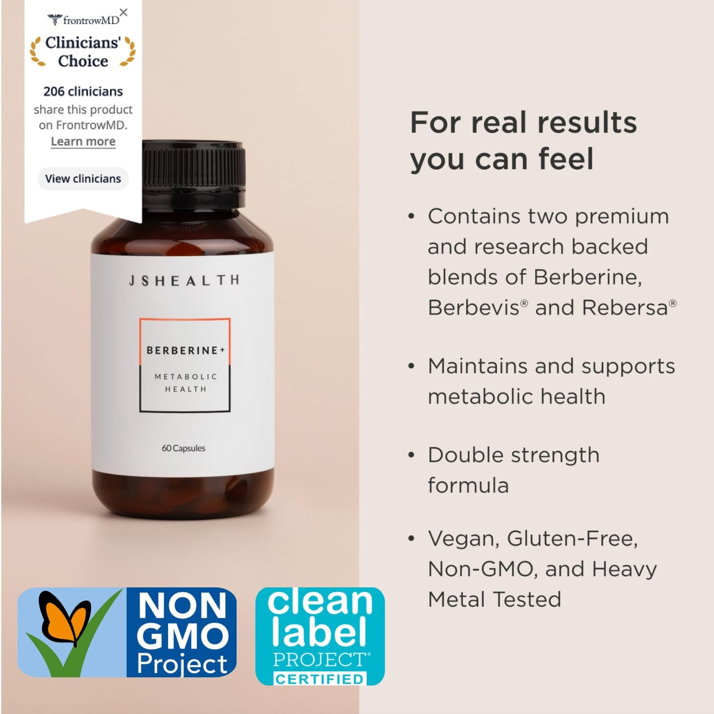 JSHealth Supplement with Berbevis for Metabolic Health Support. Higher Strength for Blood Sugar Already in the Normal Range and Body Composition - Maple Wellness Supplements