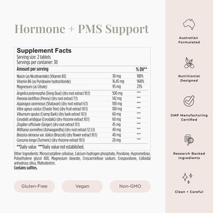 JSHealth Vitamins Hormone Balance for Women and PMS Support Supplement - Premenstrual Symptom Relief with Vitamins B3, B6 & Magnesium (60) - Maple Wellness Supplements