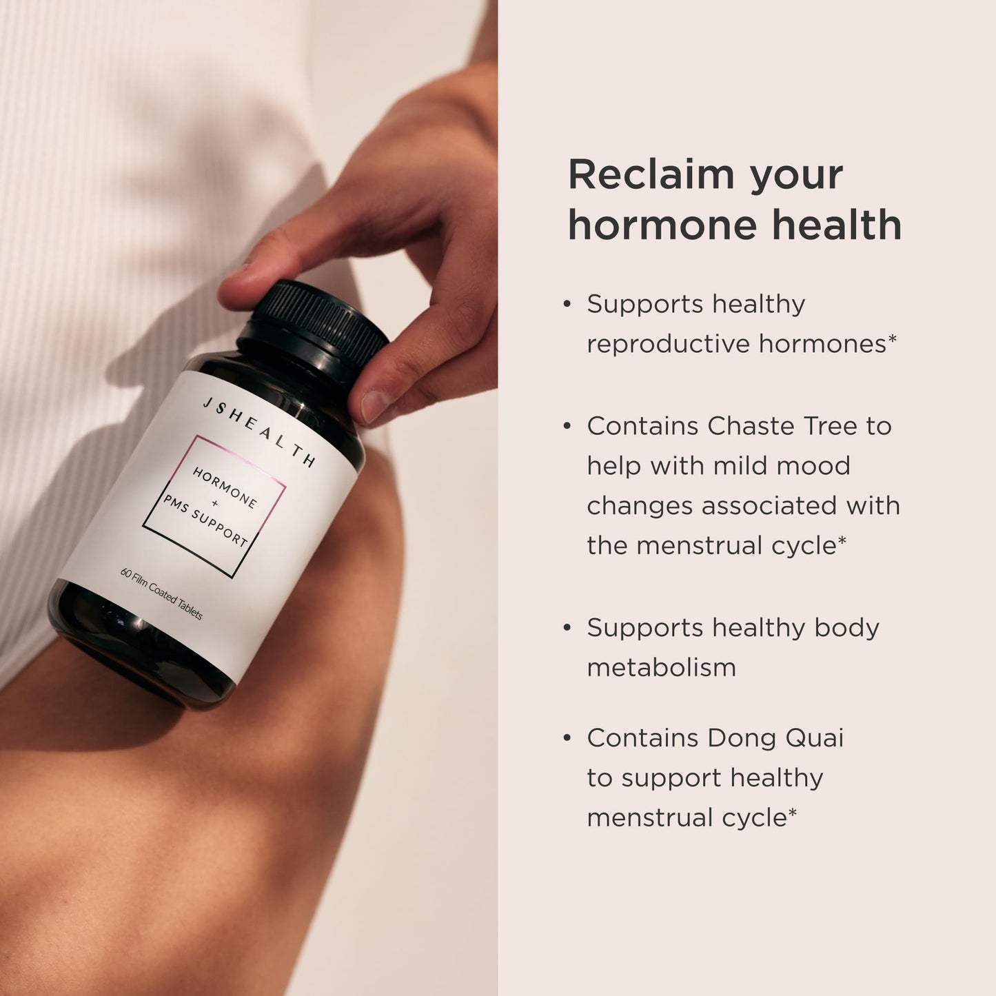 JSHealth Vitamins Hormone Balance for Women and PMS Support Supplement - Premenstrual Symptom Relief with Vitamins B3, B6 & Magnesium (60) - Maple Wellness Supplements