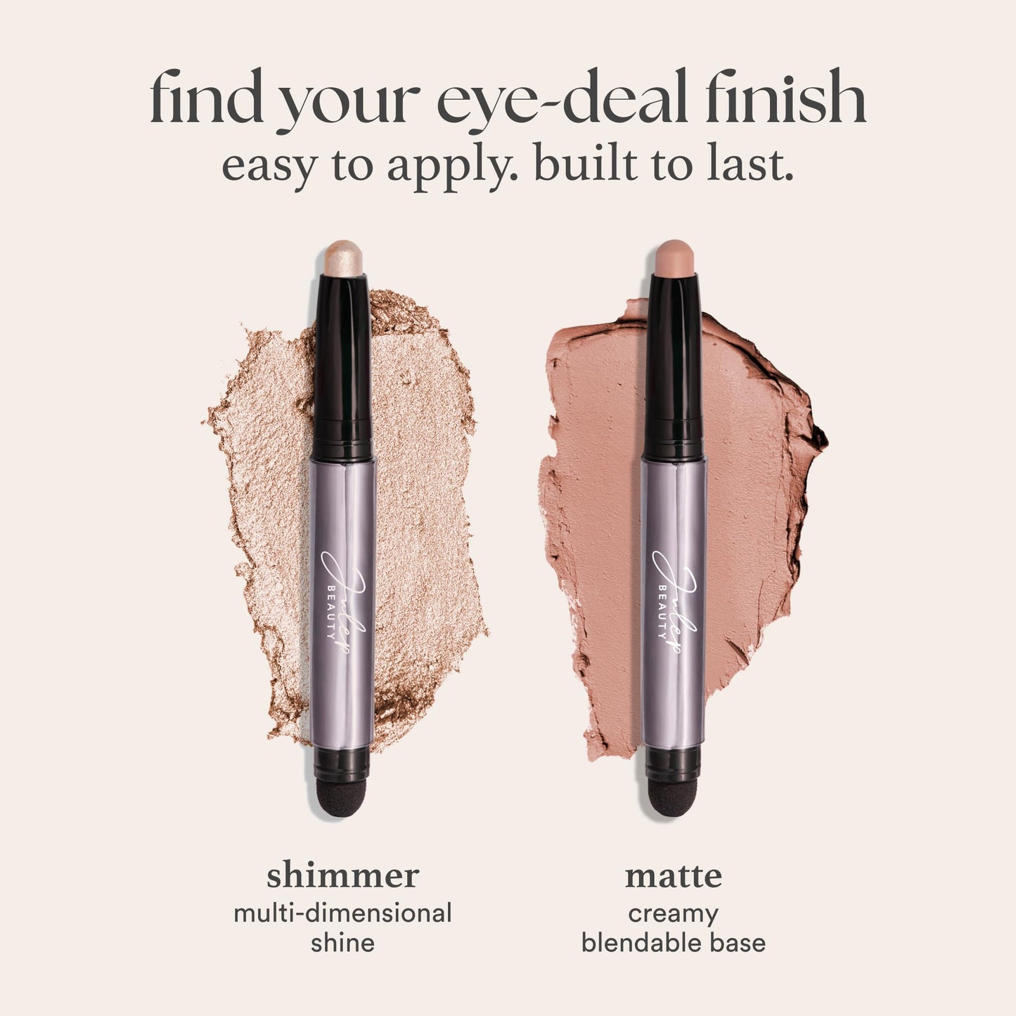 Julep Eyeshadow 101 Cream-to-Powder Waterproof Shadow Stick – Sand Shimmer – Long-Lasting, Crease-Proof, Champagne Toned Shimmer Cream Eyeshadow with Built-in Smudger - Maple Wellness Supplements