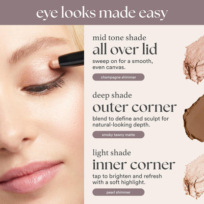 Julep Eyeshadow 101 Cream-to-Powder Waterproof Shadow Stick – Sand Shimmer – Long-Lasting, Crease-Proof, Champagne Toned Shimmer Cream Eyeshadow with Built-in Smudger - Maple Wellness Supplements