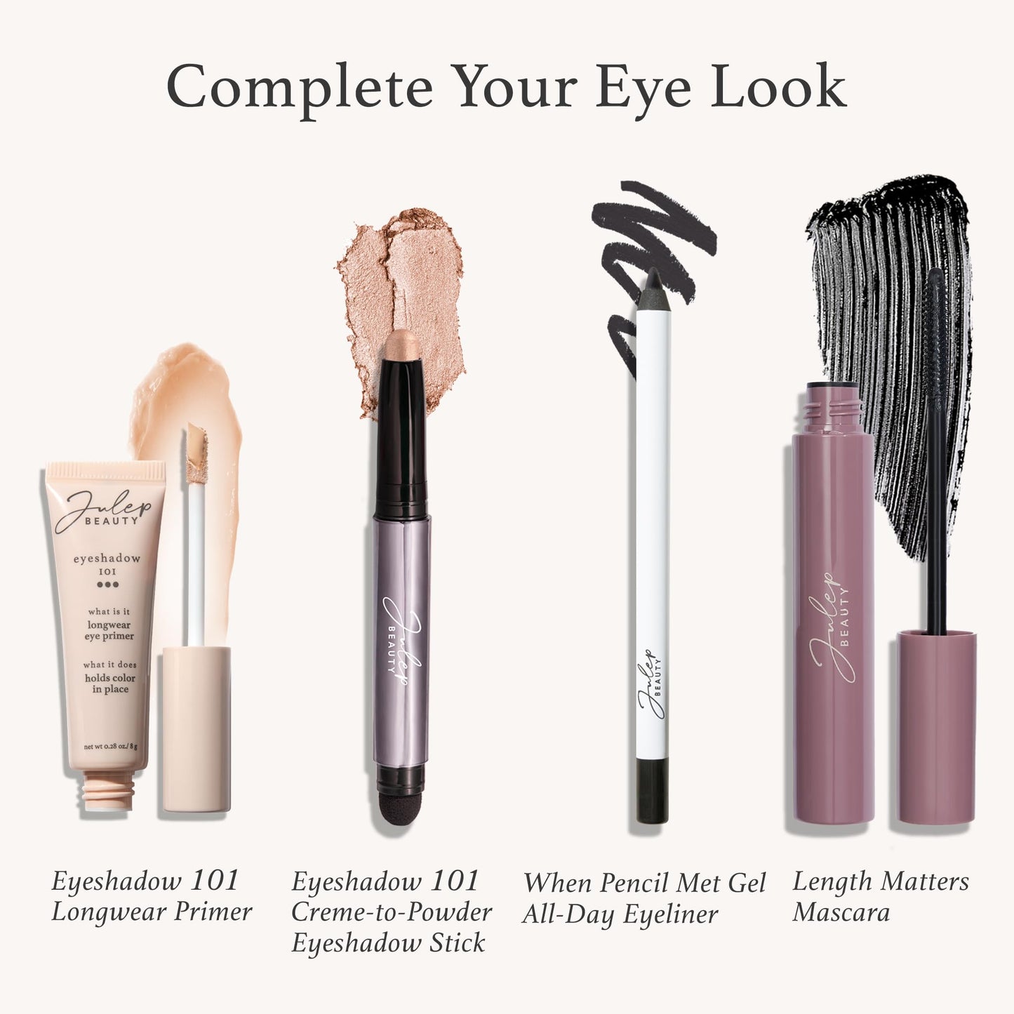 Julep Eyeshadow 101 Crème-to-Powder Waterproof Eyeshadow Stick Duo – Long-Lasting, Crease-Proof, Easy Apply with Built-in Smudger - Desert & Champagne - Maple Wellness Supplements