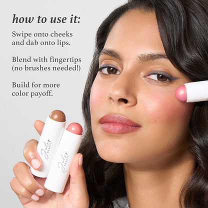 Julep Skip The Brush Cream to Powder Blush Stick - Muted Mauve - Blendable and Buildable Color - 2-in-1 Blush and Lip Makeup Stick - Maple Wellness Supplements